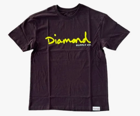 Camiseta Diamond Supply Script Marrom