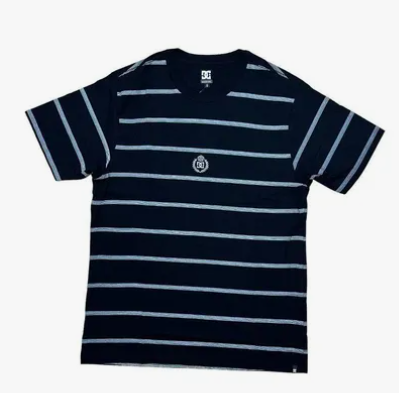Camiseta Dc Shoes Smal Stripe Preta E Branca