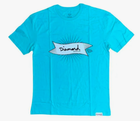 Camiseta Diamond Supply Pennant Azul Bebê