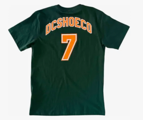 Camiseta Dc Shoes Verde/laranja 7 Frente/costas - Image 2