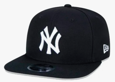 Boné New Era Aba Reta Ny Preto/branco Snapback