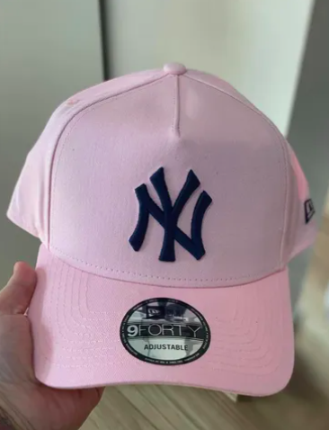 Boné New Era Aba Curva Ny Yankees Rosa/azul Snapback