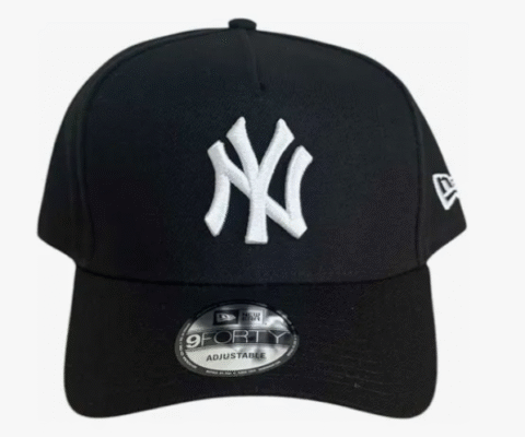 Boné New Era Ny Yankees Aba Curva A Frame Preto E Branco