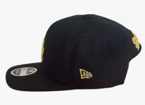 Boné New Era Aba Reta Los Angeles Dodgers Preto E Dourado - Image 2